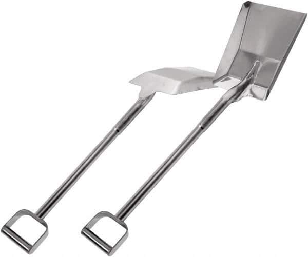 SANI-LAV - 12-1/2" High x 9-1/2" Wide Tapered Steel Shovel - 40" Long Steel D-Grip Handle, No Step - Apex Tool & Supply