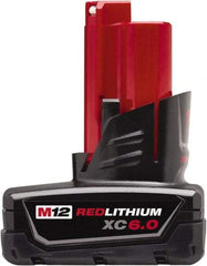 Milwaukee Tool - 12 Volt Lithium-Ion Power Tool Battery - 6 Ahr Capacity, Series M12 REDLITHIUM XC - Apex Tool & Supply