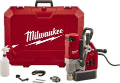 Milwaukee Tool - 1-5/8" Chuck, 5.125" Travel, Portable Electromagnetic Drill Press - 470-730 RPM, 13 Amps, 2.3 hp, 1750 Watts - Apex Tool & Supply