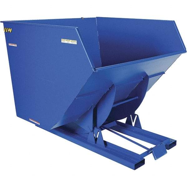 Vestil - 6,000 Lb Load Capacity, 4 Cu Yd, Steel Self-Dumping Hopper - 72-11/16" Wide x 79-3/8" Long x 64-3/8" High, Blue - Apex Tool & Supply