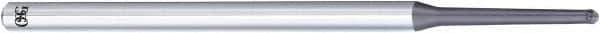 OSG - 1mm Diam, 0.63mm LOC, 2 Flute Solid Carbide Ball End Mill - WXL Finish, Single End, 60mm OAL, 4mm Shank Diam - Apex Tool & Supply