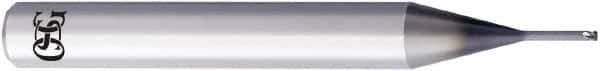 OSG - 2mm, 4 Flute, Single End, Solid Carbide, 0.5mm Corner Radius End Mill - 50mm OAL, 30° Helix, Right Hand Flute, 0.8mm LOC, Right Hand Cut, 12mm Extended Reach - Apex Tool & Supply