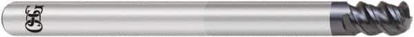 OSG - 10mm, 3 Flute, Single End, Solid Carbide, 2mm Corner Radius End Mill - 120mm OAL, 55° Helix, Right Hand Flute, 15mm LOC, Right Hand Cut, 70mm Extended Reach - Apex Tool & Supply