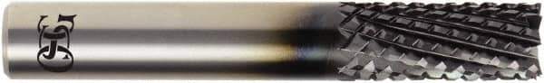 OSG - 1/2" Diam, 1" LOC, Burr End, Solid Carbide Diamond Pattern Router Bit - Right Hand Cut, 3" OAL, 1/2" Shank Diam, Use on Carbon Fiber, Honeycomb Core, Carbon - Apex Tool & Supply