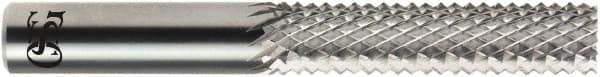 OSG - 3/8" Diam, 1" LOC, Drill Point End, Solid Carbide Diamond Pattern Router Bit - Right Hand Cut, 3" OAL, 3/8" Shank Diam - Apex Tool & Supply