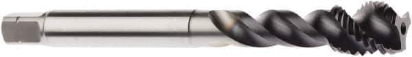 Seco - M10x0.75 Metric 3 Flute 6HX Modified Bottoming Spiral Flute Tap - Powdered Metal, AlTiN Finish, 90mm OAL, Right Hand Flute, Right Hand Thread, H6 - Apex Tool & Supply
