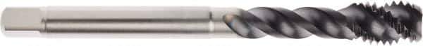 Seco - M12x1.75 Metric 3 Flute 6HX Modified Bottoming Spiral Flute Tap - Powdered Metal, AlTiN Finish, 110mm OAL, Right Hand Flute, Right Hand Thread, H6 - Apex Tool & Supply