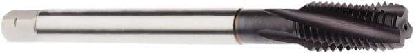 Seco - M16x2.00 Metric 4 Flute 6H Modified Bottoming Spiral Flute Tap - Powdered Metal, TiAlN Finish, 4.3307" OAL, Right Hand Flute, Right Hand Thread, H6 - Apex Tool & Supply