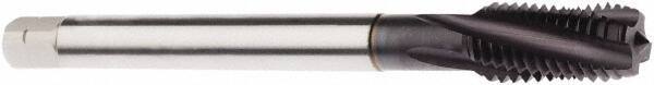 Seco - M12x1.75 Metric 4 Flute 6H Modified Bottoming Spiral Flute Tap - Powdered Metal, TiAlN Finish, 4.3307" OAL, Right Hand Flute, Right Hand Thread, H6 - Apex Tool & Supply