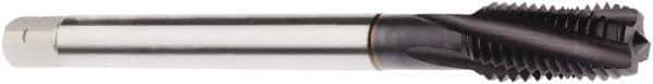 Seco - M20x2.50 Metric 4 Flute 6H Modified Bottoming Spiral Flute Tap - Powdered Metal, TiAlN Finish, 140mm OAL, Right Hand Flute, Right Hand Thread, H6 - Apex Tool & Supply