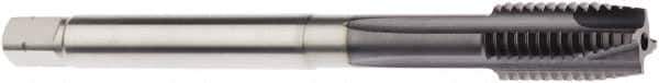 Seco - M6x1.00 Metric 3 Flute 6HX Modified Bottoming Spiral Flute Tap - Powdered Metal, AlTiN Finish, 80mm OAL, Right Hand Flute, Right Hand Thread, H6 - Exact Industrial Supply