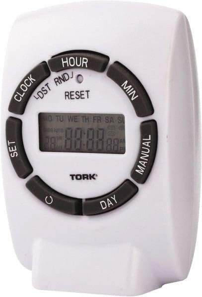 TORK nsi - 7 Day Indoor Digital Electrical Timer - 20 On/Off, 125 VAC, 1,875 Watts, 20 Modes - Apex Tool & Supply