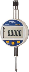 Fowler - 0 to 25mm Range, 0.00005" Graduation, Electronic Drop Indicator - Center Lug Back, Accurate to 0.00016", Inch & Metric System, LCD Display - Apex Tool & Supply