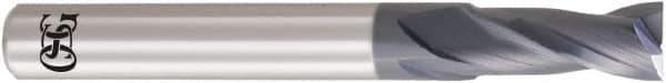 OSG - 3/8", 3/4" LOC, 3/8" Shank Diam, 2-3/4" OAL, 2 Flute, Solid Carbide Square End Mill - Single End, WXL Finish, 30° Helix, Centercutting, Right Hand Cut, Right Hand Flute - Apex Tool & Supply
