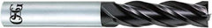 OSG - 7mm, 24mm LOC, 8mm Shank Diam, 70mm OAL, 4 Flute, Solid Carbide Square End Mill - Single End, WXL Finish, 30° Helix, Centercutting, Right Hand Cut, Right Hand Flute - Apex Tool & Supply