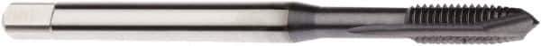 Seco - M2x0.40 Metric, 2 Flute, TiCN Finish, Cobalt Spiral Point Tap - Plug Chamfer, Right Hand Thread, 45mm OAL, 6mm Thread Length, 2.8mm Shank Diam, 6H Class of Fit - Exact Industrial Supply