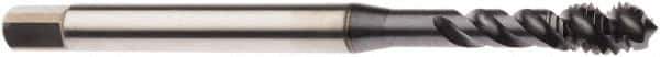 Seco - M3.5x0.60 Metric 3 Flute 6H Modified Bottoming Spiral Flute Tap - Cobalt, TiCN Finish, 2.2047" OAL, Right Hand Flute, Right Hand Thread, H6 - Exact Industrial Supply