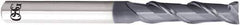OSG - 1.3mm, 5.2mm LOC, 4mm Shank Diam, 45mm OAL, 2 Flute, Solid Carbide Square End Mill - Single End, WXL Finish, 40° Helix, Centercutting, Right Hand Cut, Right Hand Flute, Series 3723 - Apex Tool & Supply