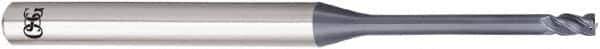 OSG - 1mm, 1.5mm LOC, 4mm Shank Diam, 45mm OAL, 4 Flute, Solid Carbide Square End Mill - Single End, WXL Finish, 35° Helix, Centercutting, Right Hand Cut, Right Hand Flute - Apex Tool & Supply