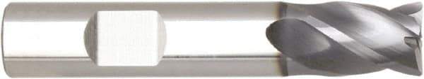 Niagara Cutter - 3/8", 4 Flute, Single End, Solid Carbide, 0.02" Corner Radius End Mill - 2-1/2" OAL, Right Hand Flute, 3/4" LOC, Right Hand Cut - Apex Tool & Supply
