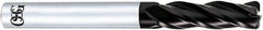 OSG - 8mm, 4 Flute, Solid Carbide, 2mm Corner Radius End Mill - 100mm OAL, 30° Helix, Right Hand Flute, 19mm LOC, Right Hand Cut - Apex Tool & Supply
