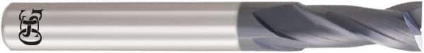 OSG - 3.4mm, 6.8mm LOC, 6mm Shank Diam, 45mm OAL, 2 Flute, Solid Carbide Square End Mill - Single End, WXL Finish, 30° Helix, Centercutting, Right Hand Cut, Right Hand Flute, Series 3721 - Apex Tool & Supply