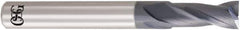 OSG - 2.7mm, 5.4mm LOC, 4mm Shank Diam, 45mm OAL, 2 Flute, Solid Carbide Square End Mill - Single End, WXL Finish, 30° Helix, Centercutting, Right Hand Cut, Right Hand Flute, Series 3721 - Apex Tool & Supply