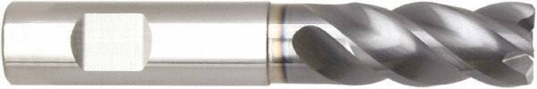Niagara Cutter - 1", 4 Flute, Single End, Solid Carbide, 0.03" Corner Radius End Mill - 5" OAL, Right Hand Flute, 2" LOC, Right Hand Cut, 3" Extended Reach - Apex Tool & Supply