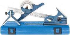SPI - 4 Piece, 12" Combination Square Set - 1/32 & 1/64" (English/Metric) Graduation, Hardened Steel Blade, Hardened Steel Center, Protractor & Square Head - Apex Tool & Supply