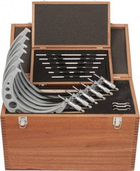 SPI - 6 to 12" Range, 6 Piece Mechanical Outside Micrometer Set - 0.0001" Graduation, 0.0002, 0.0003" Accuracy, Ratchet Stop Thimble - Apex Tool & Supply