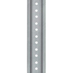 Nucor - 7' High, Galvanized Traffic Sign Post - Steel, 3/8" Hole Diam, Silver - Apex Tool & Supply