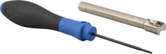 Seco - 1/2" Cut Diam, 0.197" Max Depth of Cut, 3/8" Shank Diam, 3.937" OAL, Indexable Square Shoulder End Mill - XO.X 0602 Inserts, Cylindrical Shank, 90° Lead Angle, Through Coolant, Series Nano Turbo - Apex Tool & Supply