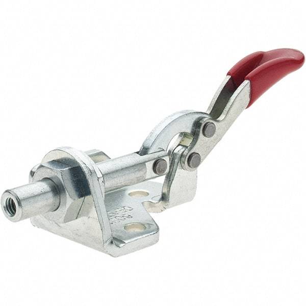 De-Sta-Co - 150.62 Lb Load Capacity, Flanged Base, Carbon Steel, Standard Straight Line Action Clamp - 5 Mounting Holes, 0.19" Mounting Hole Diam, 0.28" Plunger Diam, Thumb Handle - Apex Tool & Supply