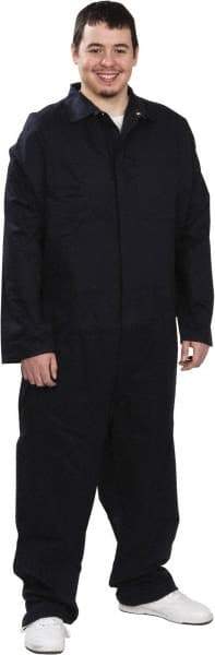 PRO-SAFE - Size 2XL, Navy Blue, Zipper, Arc Flash Coverall - 44 to 46" Chest, Indura Ultra Soft, Cotton, Nylon, 6 Pockets - Apex Tool & Supply