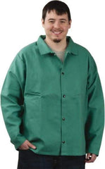 PRO-SAFE - Size L Flame Resistant/Retardant Jacket - Green, Cotton, Snaps Closure, 42 to 44" Chest - Apex Tool & Supply