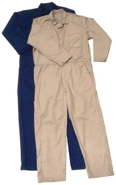 PRO-SAFE - Size 4XL, Navy Blue, Zipper, Arc Flash Coverall - 52 to 54" Chest, Indura Ultra Soft, Cotton, Nylon, 6 Pockets - Apex Tool & Supply