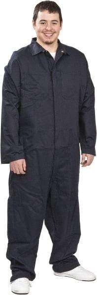 PRO-SAFE - Size XL, Navy Blue, Zipper, Arc Flash Coverall - 40 to 42" Chest, Indura Ultra Soft, Cotton, Nylon, 6 Pockets - Apex Tool & Supply