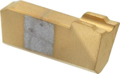 Hertel - 1/8 HG120CO Grade, 0.125" Cutting Width, Carbide Cutoff Insert - 4° Left Hand Lead Angle, TiN Coated - Apex Tool & Supply
