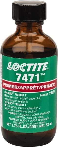 Loctite - 1.75 Fluid Ounce Bottle, Amber, Liquid Primer - Series 7471 - Apex Tool & Supply