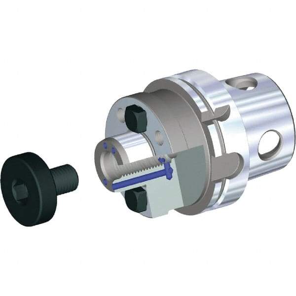 Kennametal - KM4X100 Modular Connection 1" Pilot Diam Shell Mill Holder - 6" Flange to Nose End Projection, 2.19" Nose Diam, 1/2-20 Lock Screw, Through-Spindle Coolant - Exact Industrial Supply