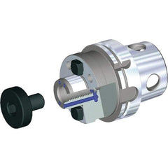 Kennametal - KM4X100 Modular Connection 1-1/2" Pilot Diam Shell Mill Holder - 4" Flange to Nose End Projection, 3.81" Nose Diam, 3/4-16 Lock Screw, Through-Spindle Coolant - Exact Industrial Supply