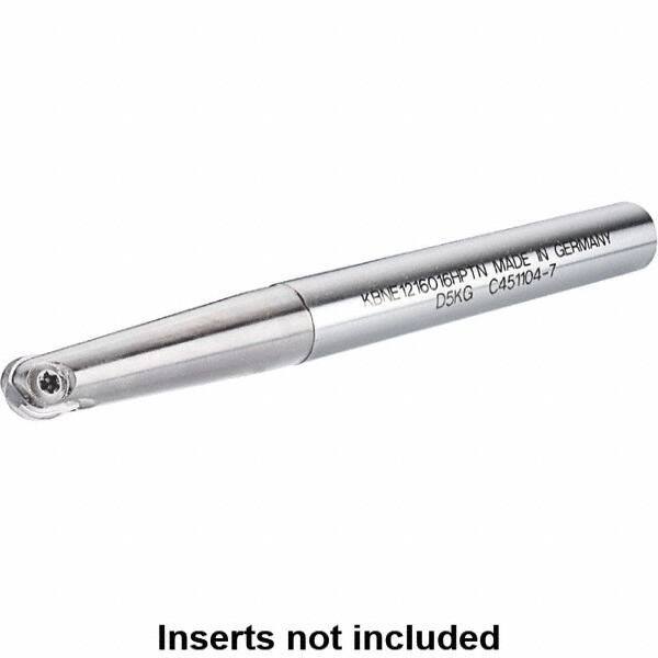 Kennametal - 10mm Cut Diam, 5mm Max Depth of Cut, 12mm Shank Diam, 100mm OAL, Indexable Ball Nose End Mill - 60mm Head Length, Straight Shank, KDMB Toolholder, KDMB 10.. Insert - Apex Tool & Supply