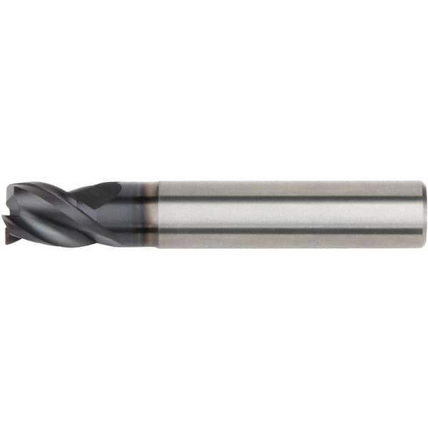 Kennametal - 0.5394" Mill Diam, 0.5512" LOC, 3 Flute Solid Carbide Keyway End Mill - Spiral Flute, AlTiN Finish, 14mm Shank Diam, 75mm OAL, 38° Helix, Centercutting - Apex Tool & Supply