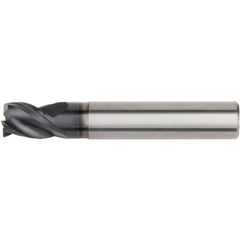 Kennametal - 0.5394" Mill Diam, 0.5512" LOC, 3 Flute Solid Carbide Keyway End Mill - Spiral Flute, AlTiN Finish, 14mm Shank Diam, 75mm OAL, 38° Helix, Centercutting - Apex Tool & Supply