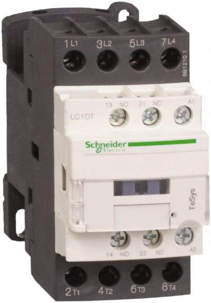 Schneider Electric - 4 Pole, 24 Coil VDC, 40 Amp at 440 VAC, Nonreversible IEC Contactor - Bureau Veritas, CCC, CSA, CSA C22.2 No. 14, DNV, EN/IEC 60947-4-1, EN/IEC 60947-5-1, GL, GOST, LROS, RINA, RoHS Compliant, UL 508, UL Listed - Apex Tool & Supply