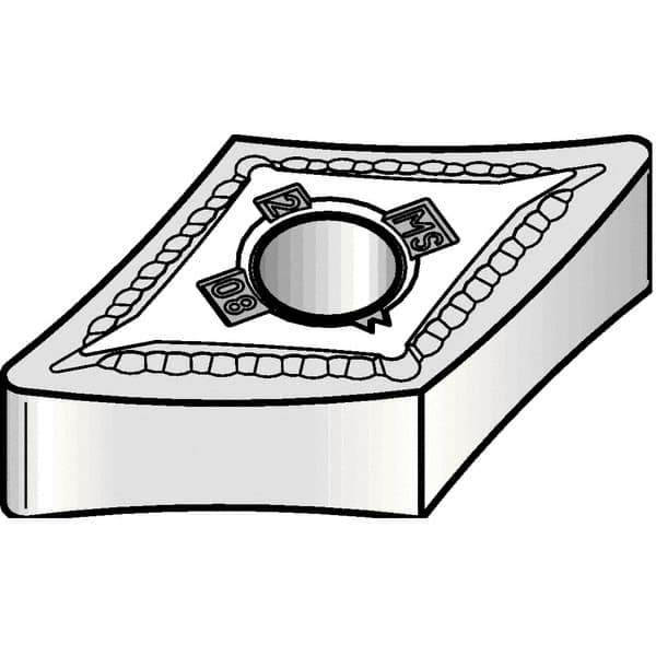 Kennametal - DNMG430.5 MS Grade KCU10 Carbide Turning Insert - TiAlN Finish, 55° Diamond, 1/2" Inscr Circle, 3/16" Thick, 0.008" Corner Radius - Apex Tool & Supply