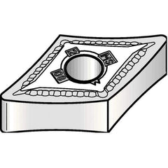 Kennametal - DNMG430.5 MS Grade KCU10 Carbide Turning Insert - TiAlN Finish, 55° Diamond, 1/2" Inscr Circle, 3/16" Thick, 0.008" Corner Radius - Apex Tool & Supply