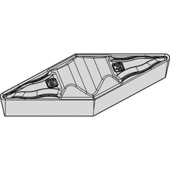 Kennametal - VPGR331 FP Grade KCP10 Carbide Turning Insert - TiCN/Al2O3 Finish, 35° Diamond, 3/8" Inscr Circle, 3/16" Thick, 1/64" Corner Radius - Apex Tool & Supply
