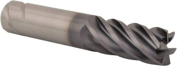 Kennametal - 3/4", 6 Flute, Single End, Solid Carbide, 0.12" Corner Radius End Mill - 4" OAL, 38° Helix, Right Hand Flute, 1-5/8" LOC, Right Hand Cut - Apex Tool & Supply