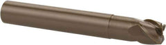Kennametal - 4mm, 4 Flute, Single End, Ceramic, 0.5mm Corner Radius End Mill - 50mm OAL, 40° Helix, Right Hand Flute, 3mm LOC, Right Hand Cut, 8mm Extended Reach - Apex Tool & Supply